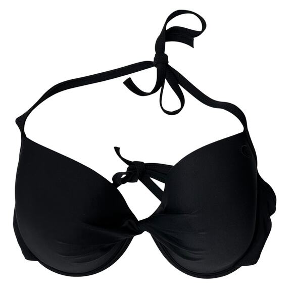 Rip Curl Twist Front Underwire Padded Bikini Top Black Swim Solid Size L - Picture 1 of 5